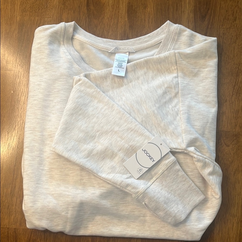 NWT Jockey Heathered Oatmeal Pullover